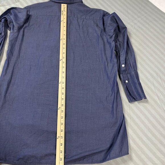 Vince x Berdorf Goodman Tunic Size Large Blue Chambray High Low Popover - Picture 8 of 11